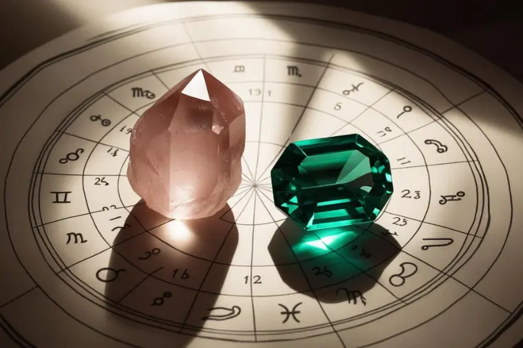 imagen con 2 piedras zodiacales Cuarzo rosa y esmeralda