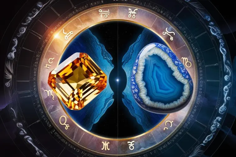 imagen con 2 piedras zodiacales agata y citrino