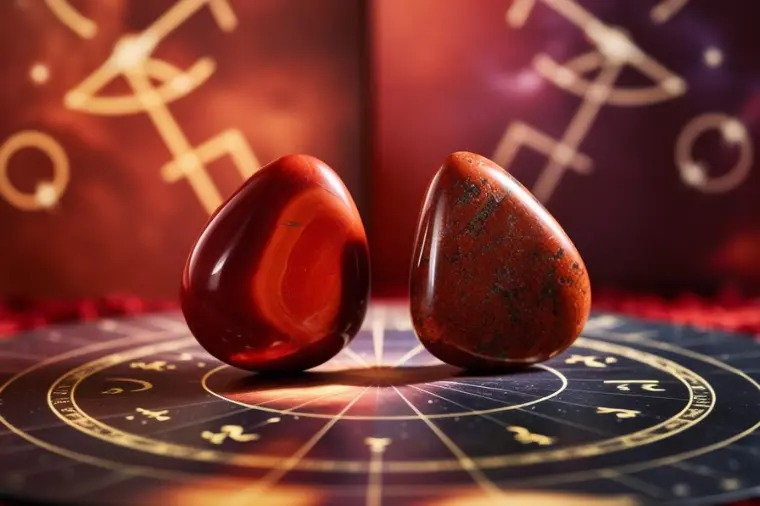 imagen con 2 piedras cornalina y jaspe rojo