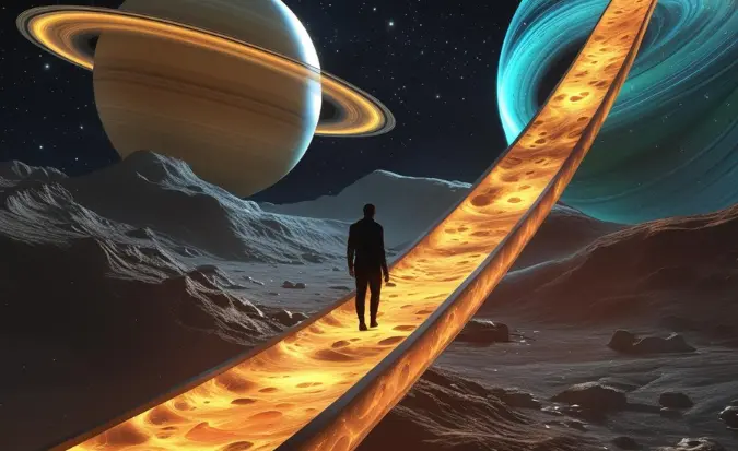 puente de luz entre saturno y urano