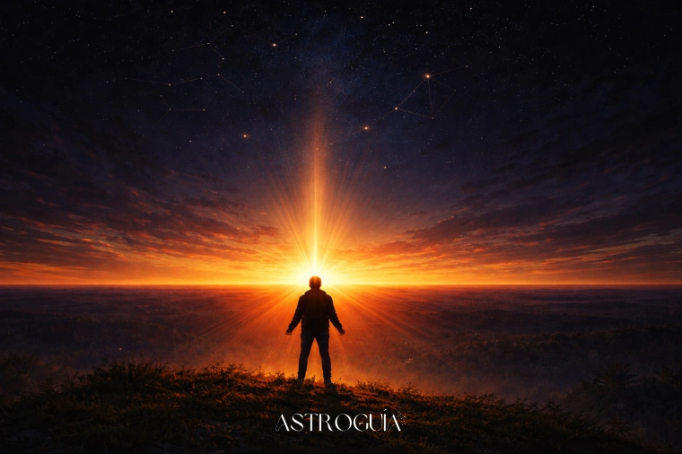 Qué es el ascendente en astrología y cómo influye en tu carta natal - representación visual del horizonte oriental al momento del nacimiento