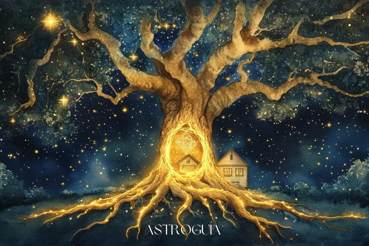 Quirón en Casa 4 en astrología: Hogar y Raíces Familiares — interpretación profunda AstroGuía Para Ti